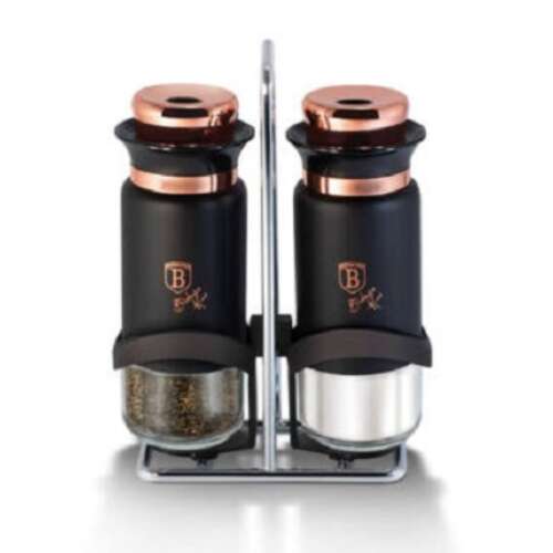 Комплект за сол и пипер Berlinger Haus Black Rosegold Collection със стойка, 120ml
