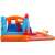 Pepita Space XL inflatable bounce house with water pool and slide, blue and orange, side view