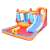 Pepita Space XL inflatable bounce house with water pool and slide, blue and orange