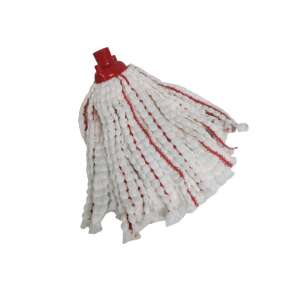 Fehér és piros mikroszálas felmosófej csavaros rögzítéssel - Takarító Eszközök