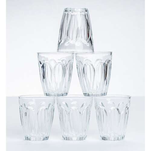 6 darabos üveg pohár készlet, tökéletes kávéhoz, teához vagy gyümölcsléhez