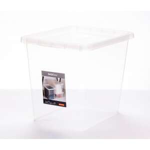 Átlátszó műanyag tároló doboz fedéllel, 80 literes, BASICbox márka - Iris