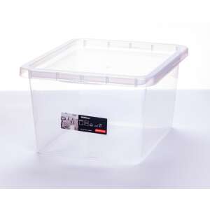 20 literes átlátszó műanyag tároló doboz fedéllel, egymásra rakható, játékok, ruhák vagy egyéb dolgok tárolására - Tárolódoboz & kosár