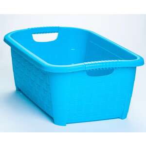 * Rattan hatású ruháskosár 20 L kék