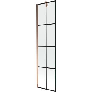 Mexen Next 1 részes kádparaván 50x150cm, fekete keret, rózsaarany díszítéssel - Kádparaván