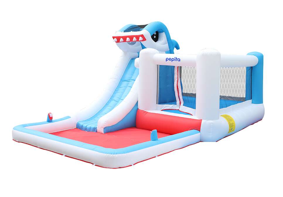 Pepita Shark XL vizes Ugrálóvár 500x280x225cm pancsolóval, csúszd...