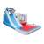 Pepita Shark XL inflatable bounce house with slide and pool, side view