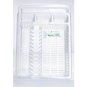 Edény szárító tálcával, 46x37 cm, átlátszó műanyag, 12 tányér szárítására alkalmas - Edényszárító