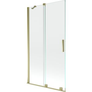 Közelkép a Mexen Velar arany kétrészes kádparavánról átlátszó üveggel. - Kádparaván