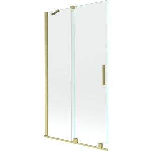 Mexen Velar 2 részes csúszó kádparaván, 100x150 cm, átlátszó nano üveg, arany csiszolt kivitel - Kádparaván