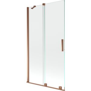 Mexen Velar 2 részes csúszó kádparaván, rózsa arany keret, átlátszó üveg. - Kádparaván