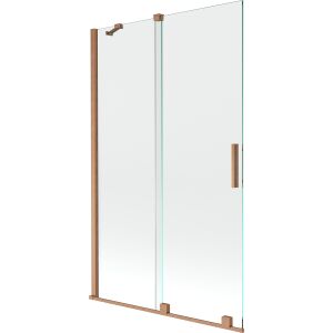 Mexen Velar 2 részes csúszó kádparaván, átlátszó üveg, csiszolt réz kerettel - Kádparaván