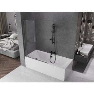 Mexen Velar gun gray csúszó kádparaván fürdőszobai környezetben - Kádparaván