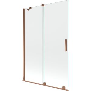 Mexen Velar 2 részes csúszó kádparaván 120x150 cm rózsa arany izolált - Kádparaván