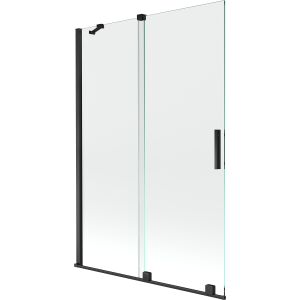 Mexen Velar 2 részes csúszó kádparaván, 120x150 cm, átlátszó nano üveg, fekete keret - Kádparaván