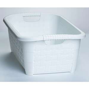 * Rattan hatású ruháskosár 20 L fehér
