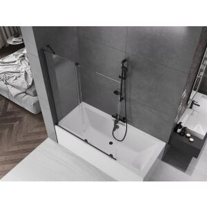 Mexen Velar 2 részes csúszó kádparaván, fekete keret - Kádparaván