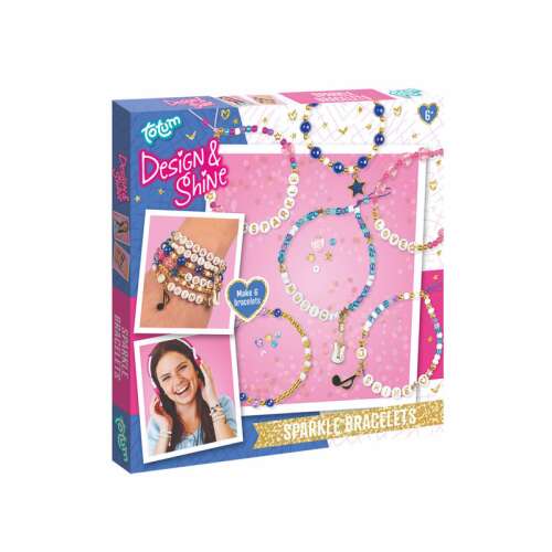 Totum Design & Shine Sparkle Bracelets craft kit, make 6 bracelets with beads, charms and string