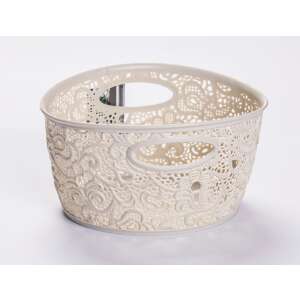 Csipkemintás tároló kosár, Victoria törtfehér 36000516 - Tárolódoboz & kosár