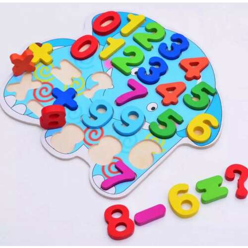 Puzzle for babies with numbers, colorful wooden number puzzle for toddlers