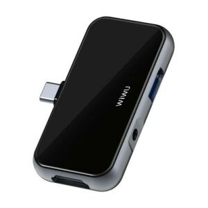 WiWU-Konverter, T5 Pro (von Typ-C-Eingang – HDMI + 3,5-mm-Buchse + USB3.0) Adapter für iPad und Telefon, grau 119520486 - Wiwu