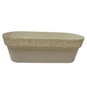 Balkonláda, csipkés, fehér műanyag, 50 cm 36000793 - Balkonláda