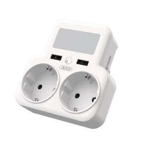 XO WL09 MULTI-FUNCTION 2 USB PORTS CHARGER AND SOCKET (2 X AC) WHITE 96595852 - XO