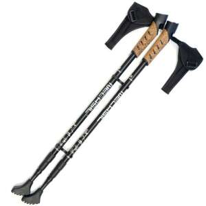 Pair of black Nordic walking poles with adjustable length, NECASIL brand - Hiking pole