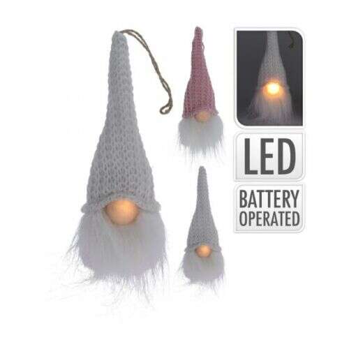 Világító LED orrú karácsonyi manó, 19 cm magas 90401848 - ProGarden