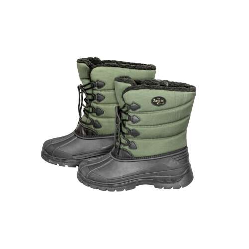 X-Cross bakancsok, zöld téli bakancsok fekete talppal, vízálló és téliálló, meleg béléssel