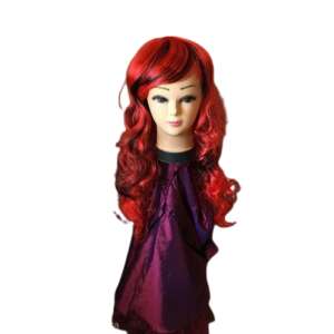 PIROS-FEKETE Melíros Hosszú Hullámos Buli Paróka, 60cm, piros és fekete hosszú hullámos paróka - Paróka