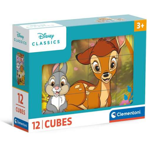 Clementoni Disney Klasszikus 12 Kocka Építőkocka, Bambi és Thumper szerepel rajta - Baba puzzle