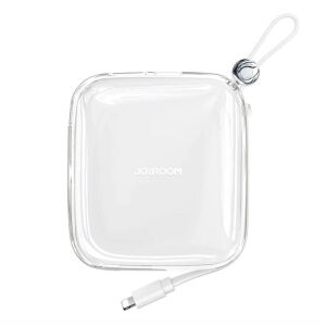 Joyroom JR-L005 10000mAh White Power Bank with Built-in Lightning Cable - Joyroom External Battery & Power Bank