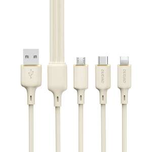 Kábel Dudao L7SE 3 v 1 so všetkými tromi konektormi: Type-C, Lightning a microUSB - Káble