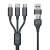 Kabel USB 3in1 3mk Hyper Cable z końcówkami USB-A, Type-C, microUSB i Lightning, czarny, 1,5 m