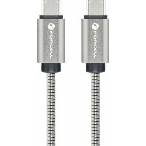 FORCELL-Kabel Typ C auf Typ C QC4.0 3A/20V PD 60W Metall C237 1m Silber 141666468 - Forcell