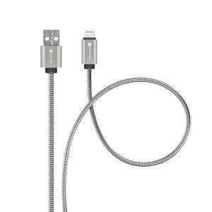 FORCELL USB-Kabel für iPhone Lightning, 8-polig, 2,4 A, 12 W, Metall, C236, 1 m, Silber 96631661 - Forcell