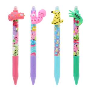 Nebulo Erasable Pens with Funny Animal Toppers, 4 pack - Pen & Pencil