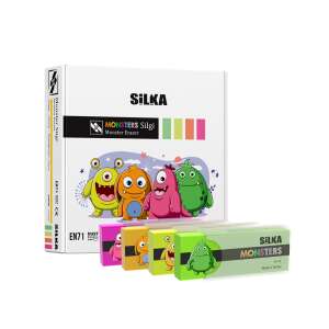 Silka Monsters Erasers, 20 pack, monster design, for pencil, dust free, EN71 certified - Office accessory
