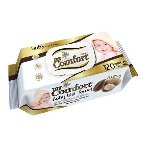 My Comfort baba nedves törlőkendő argán olajjal, 120 darabos