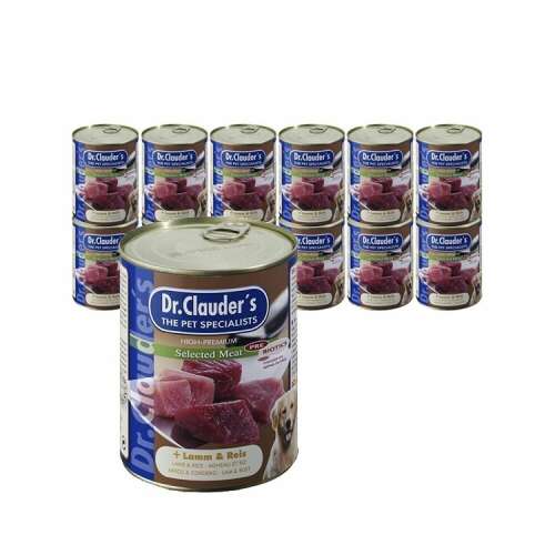 Dr. Clauder's High Premium Selected Meat Bárány és rizses Nedves Kutyaeledel, 400g konzerv