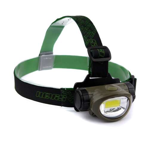 Nevis LED Fejlámpa, 3 Watt COB LED, Zöld Fejpánt, Vízálló
