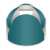 Trizand pop-up beach tent, teal and white, back view
