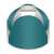 Trizand pop-up beach tent, teal and white, back view