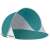 Trizand pop-up beach tent, teal and white, side view