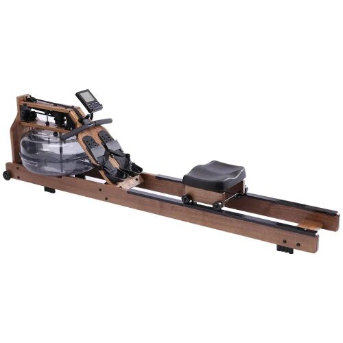 Zoco Body Fit water rowing machine with integrated display, wooden frame