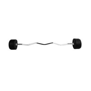 ZOCO BODY FIT EZ curl bar with fixed weights, 10-50 kg, black/chrome - Barbell Bar