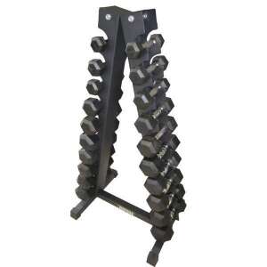 Шестоъгълни дъмбели и стойка, 1 кг-10 кг, ZOCO BODY FIT, общо тегло на дъмбела 110 кг, черен 97410797 - Теглилки и везни