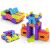 Car, tank, and castle made of MELI building blocks, creative construction toy