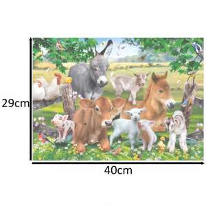 Puzzle Castorland 100 piese, Pe fermă, cu animale drăguțe - Puzzle